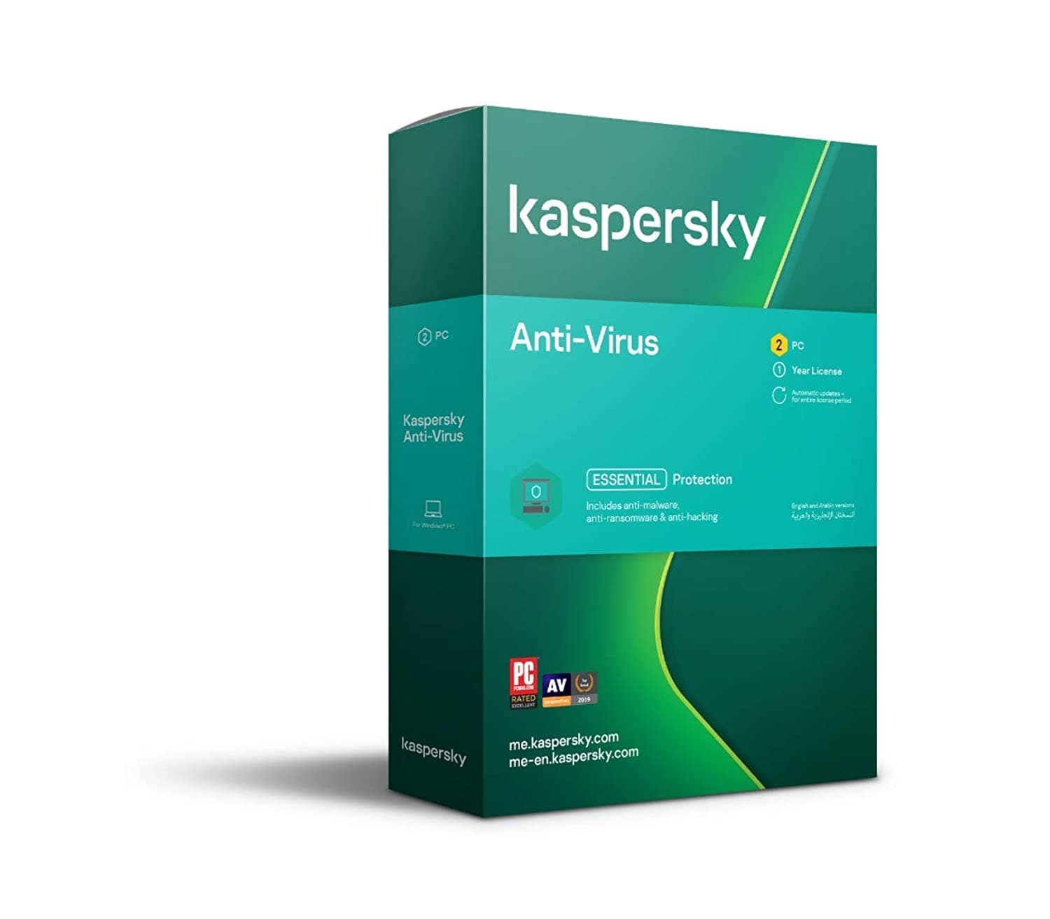 Kaspersky ANTI-VIRUS 2020 - 2 USERS - AUTHENTIC MIDDLE EAST VERSION - 1 YEAR