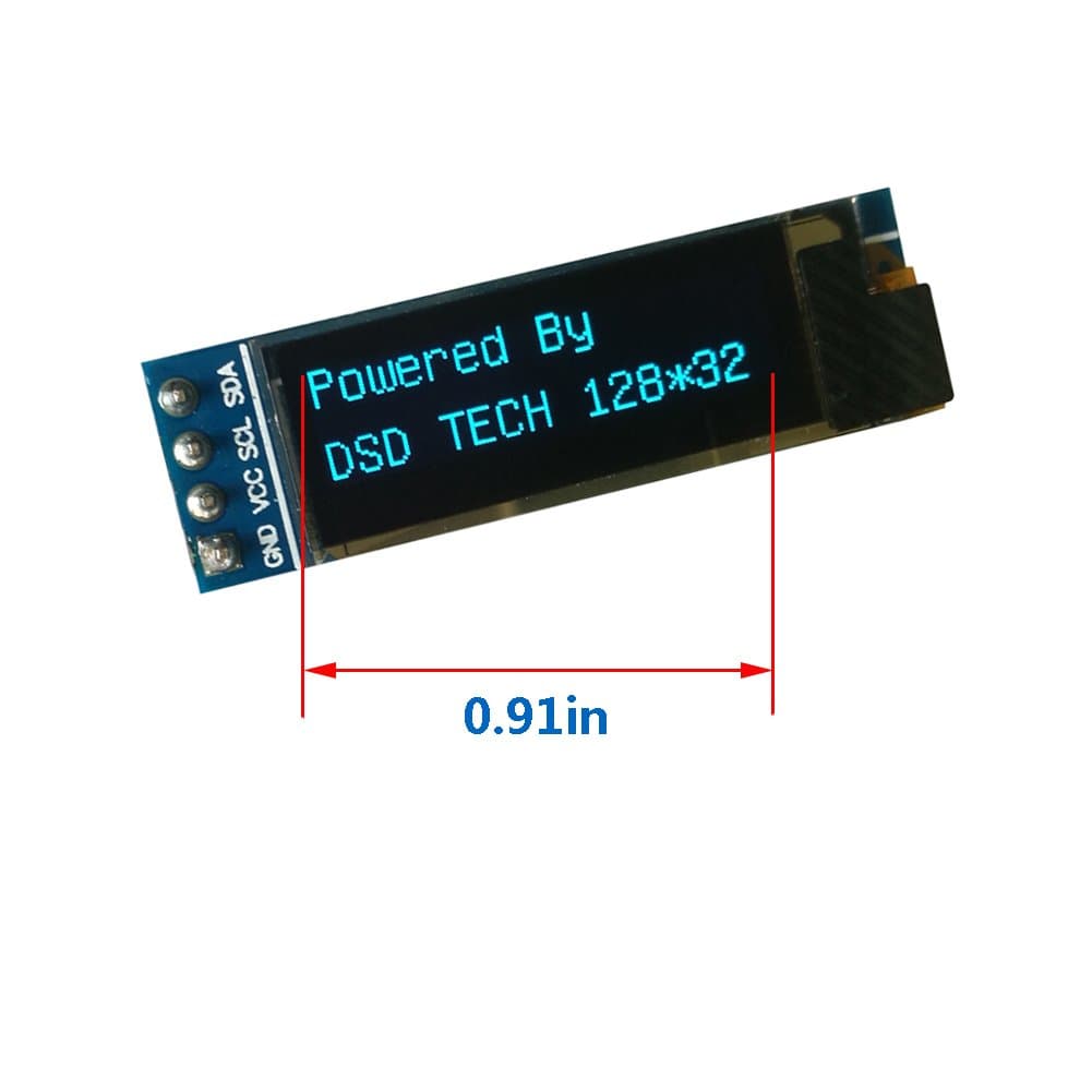 DSD TECH 2 PCS IIC OLED Display 0.91 Inch for Arduino ARM