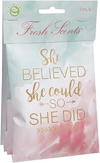 Willowbrook | Fresh Scents Scented Sachet Packet | She Believed She Could | Air Freshener Bags for Drawers, Closets, Cars | 3 Pack | Long Lasting Home Fragrance