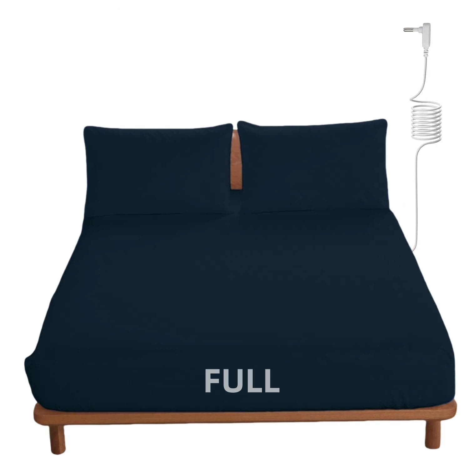 OKOHEY Grounding Fitted Sheets with 15ft Earthing Cord, Full Size, 90% Organic Cotton + 10% Silver Fiber, Soft & Breathable Grounded Sheet for Better Sleep and Enhanced Wellness, Dark Blue