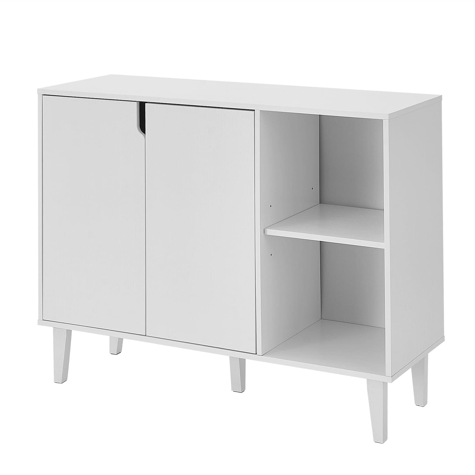 Kitchen Buffet Cabinet Storage Sideboard with 2 Doors 2 Shelves, 41.8" L x 15" W x 32.5" H (White)