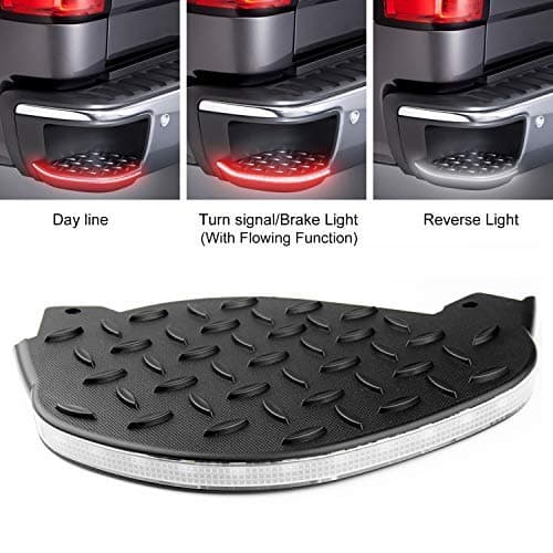 PROAUTO Silverado Rear Bumper Corner Step Insert Pad Lights, Corner Lights, Step Bar Lights, Running Lights, Turn Signal Lights, Brake Lights for 2015-2018 Silverado 1500/ Silverado 2500/3500HD