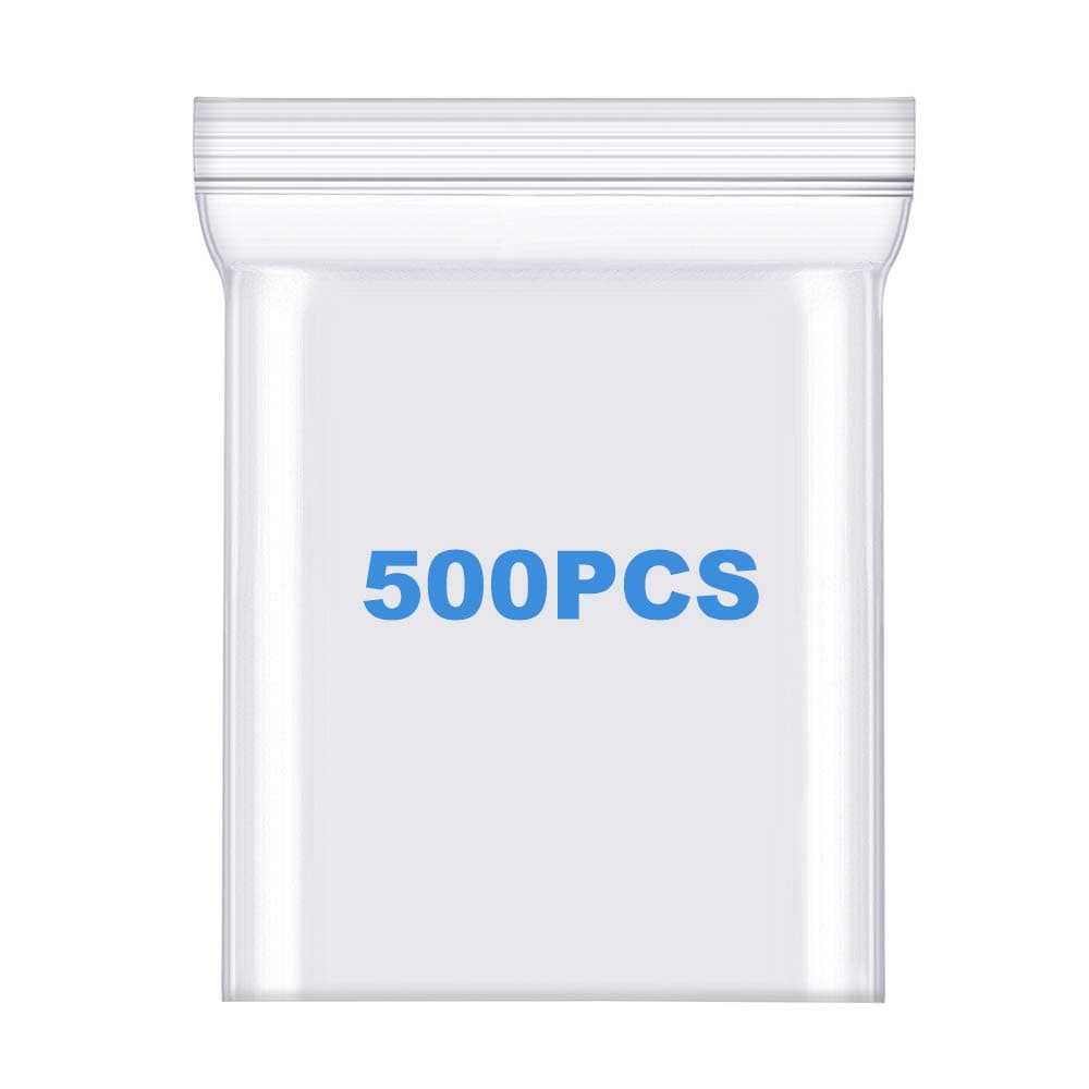 midsun500 Pack 3" x 3" Thick 2.4 Mil Clear Ziplock Plastic Poly Bags Durable Reclosable Zip Jewelry Earrings Necklace Ring Coin Beads Pill Lock Seal Zipper Bags