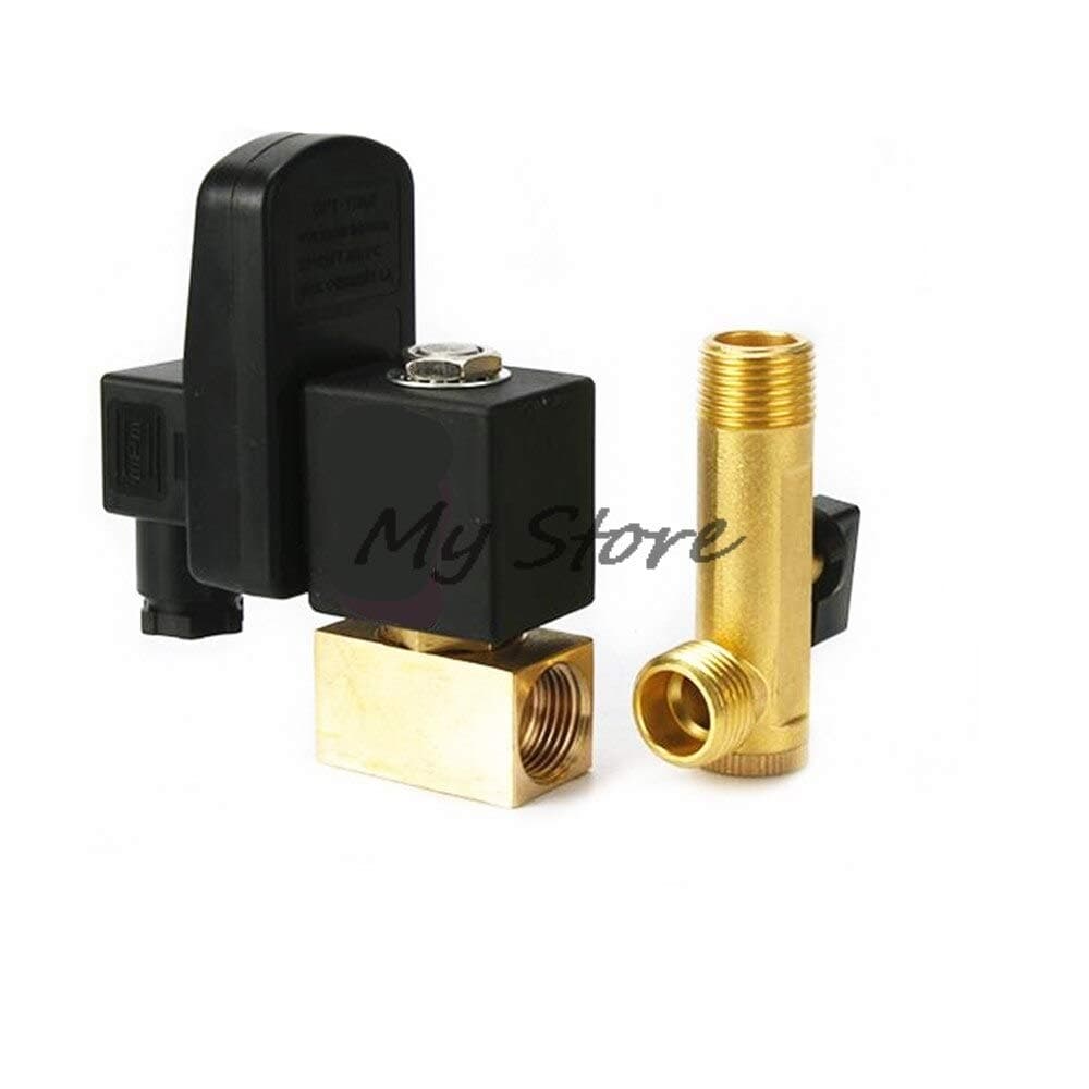Electronic Drain Valves 1/2 " Air Compressor Brass Valve C Type DC24V AC220V 1.6Mpa Drain Valve Sanmin - (Color: AC220V)