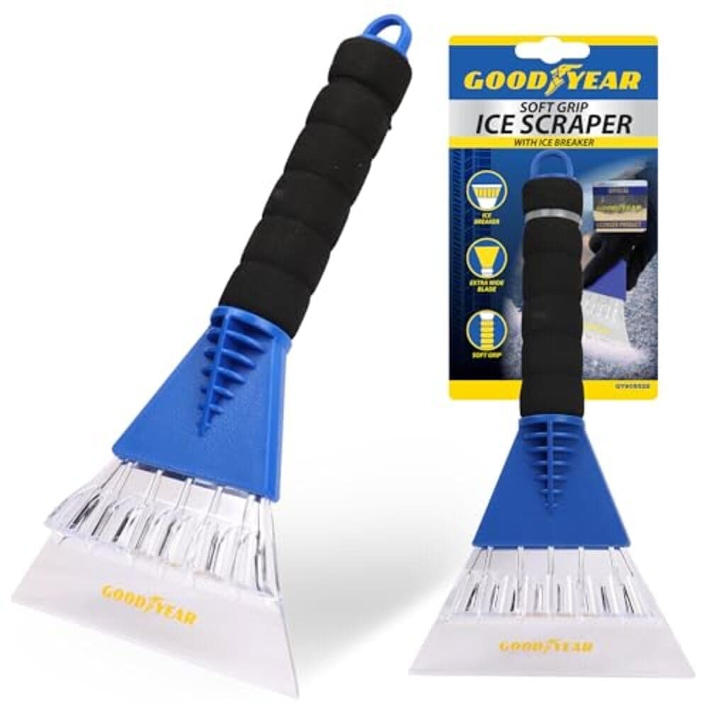 Goodyear Ice Scraper-strong And Ergonomic| Extra Wide Blade| Ice Breaker| Soft Grip| Ergonomic Handle For Comfortable Grip| Durable And Strong Design For Extreme Weather Conditions| Ideal For Vehicles