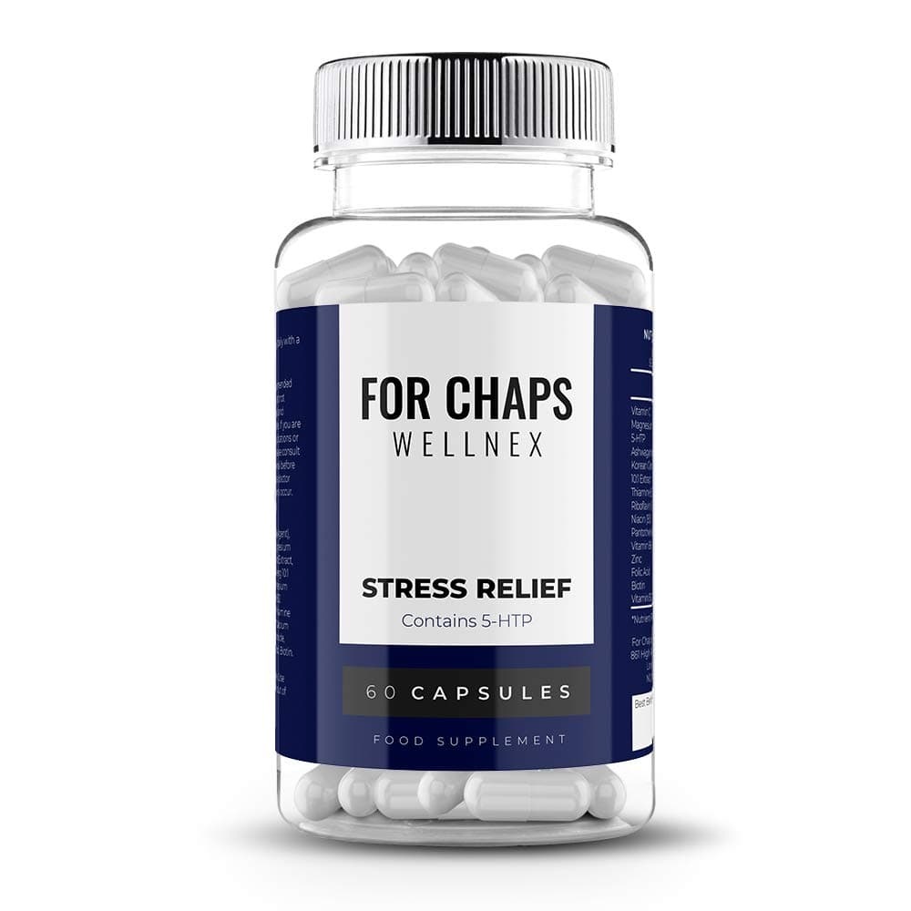 For Chaps High Strength Fast Acting Stress Relief Supplement - Expert Stress and Anxiety Formula: 14 Ingredients Including 5-HTP Ginseng Ashwaganda and Other Stress Vitamins - 60 Capsules (1 Month)