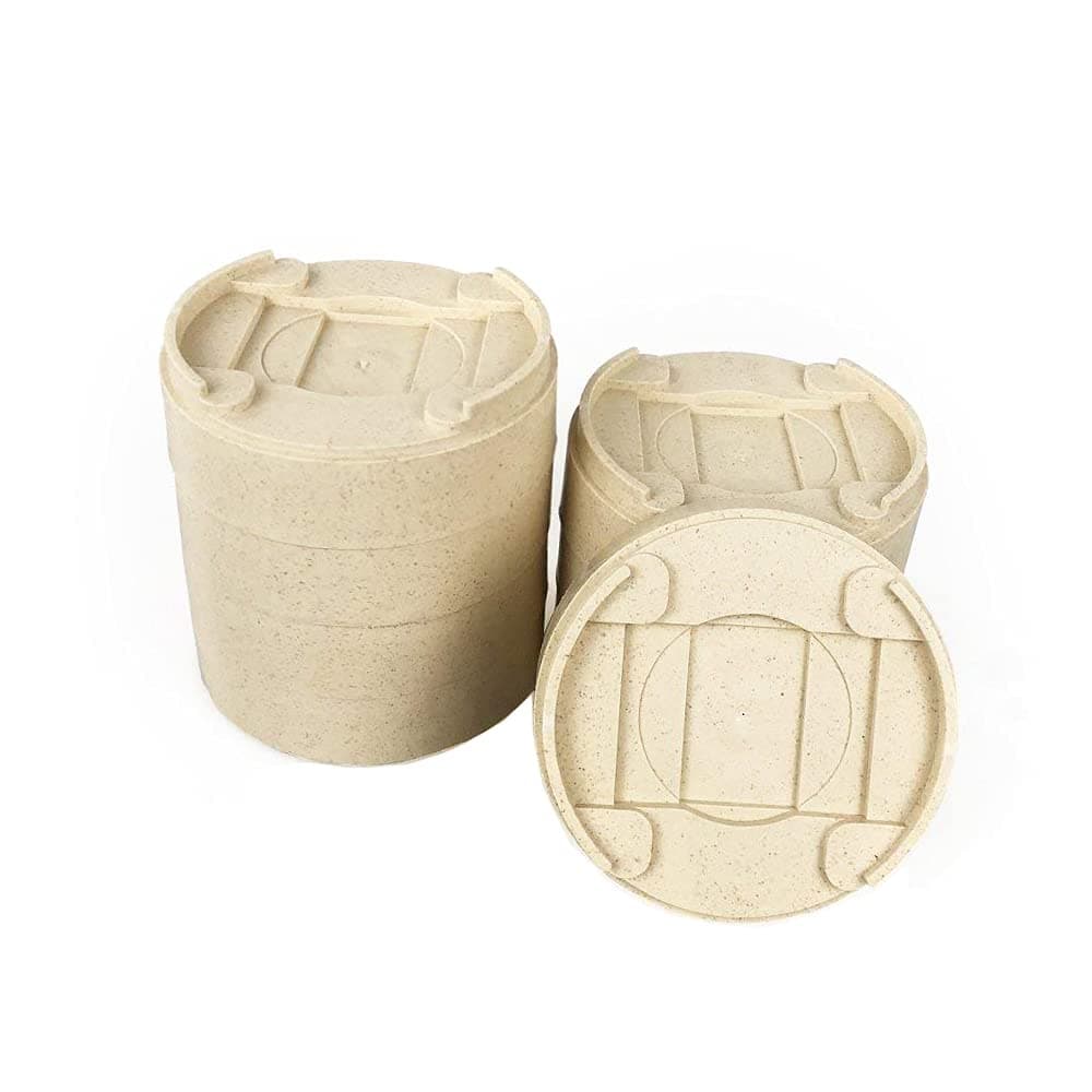 Bed risers 8 Pack Round with Natural Fiber Quality, Add 1-2 inch Durable & Stackable & Adjustable Bed Risers, Lifts for Bed Frame, Sofa/Couch Risers or Furniture Risers/2000 pounds