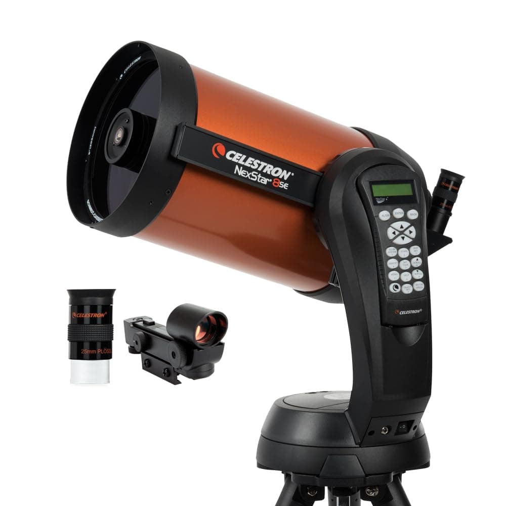 Celestron 11069 NexStar 8SE Computerised Schmidt-Cassegrain Telescope with Advanced GPS, Astroimaging and AutoAlign Features, Black/Orange