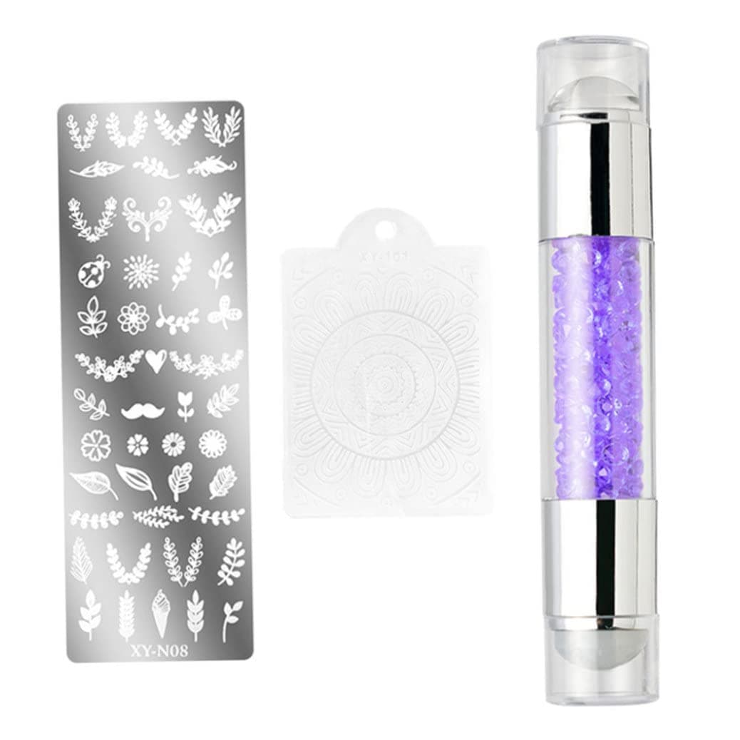 Nail Stamping Templates,Nail Printing Tool Nail Polish Pattern Making Aids Nails Mold Nail Stamp Plate Purple