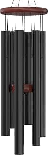 Nalulu Large Wind Chimes – 35” Black Modern Wind Chimes for Deep, Soothing Tones – Outdoor Garden Décor, Hand-Tuned Metal Chimes for Relaxation – Weatherproof Gift for Patio, Yard & Zen Spaces