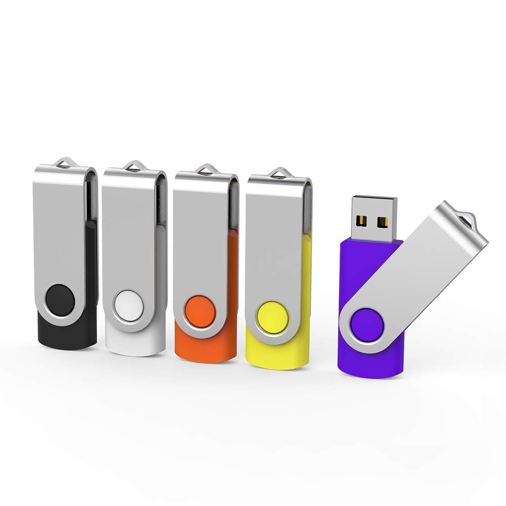 5 Pack 32 GB Flash Drive 32GB USB Flash Drive USB 2.0 Memory Stick Thumb Drive 32GB Multi Pack USB Drives (32G, 5 Mixed Colors: Black Red Yellow White Purple)