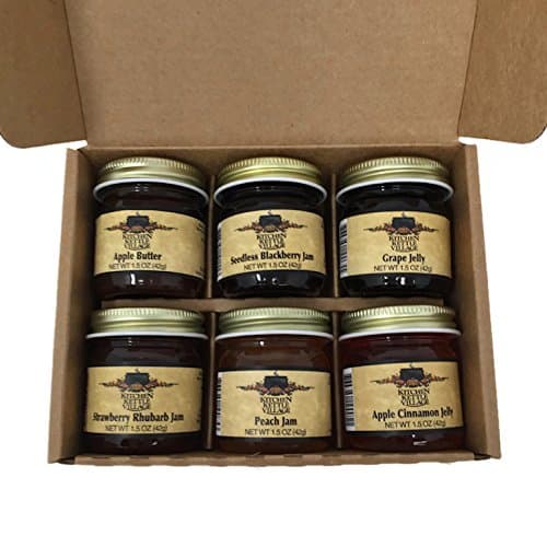 Kitchen Kettle Village Jam Sampler (Amish Made) 6-pack Variety Sampler of Jams and Jellies, 1.5 Ounce Jars [1 of each flavor]