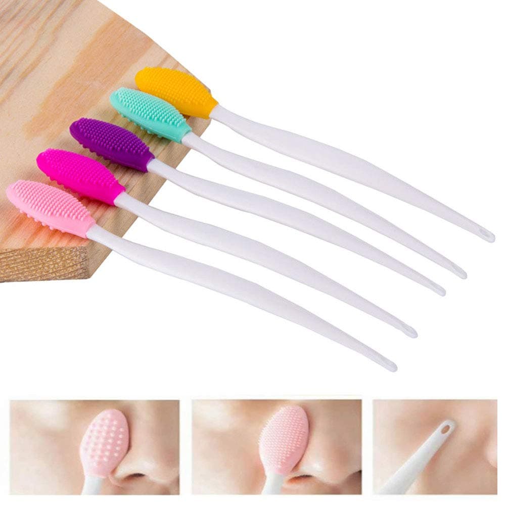 Double-Sided Silicone Exfoliating Lip Brush Tool for Fuller and Smoother Lip Appearance,5 Pcs