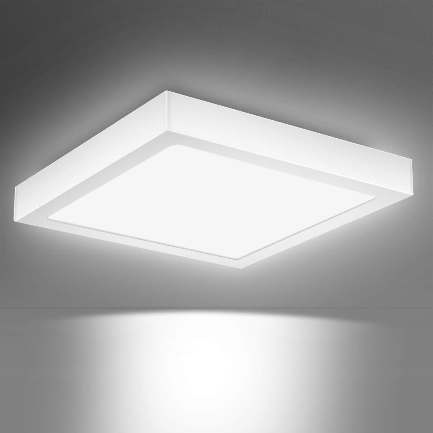 Modern Square 24W LED Ceiling Lights, Equivalent to 150W Bulbs, Φ30*H3.6cm, 2000LM, AC220-240V, Daylight White 6000K, LED Panel Ceiling lamp for Living Room,Bedroom,Kitchen,Balcony Hallway [Energy Class F]