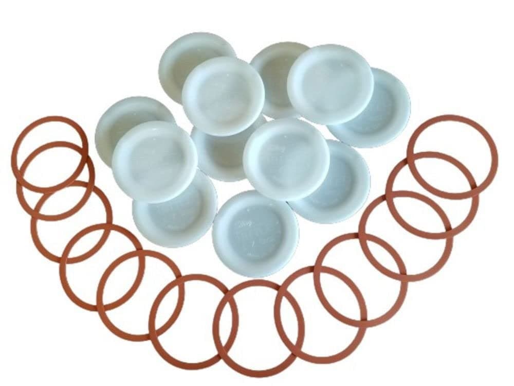 Authentic Tattler E-Z Seal Reusable Canning Lids 200 Bulk WIDE Mouth Lids & 200 WIDE Mouth Rubber Rings WHITE - MADE IN THE USA!