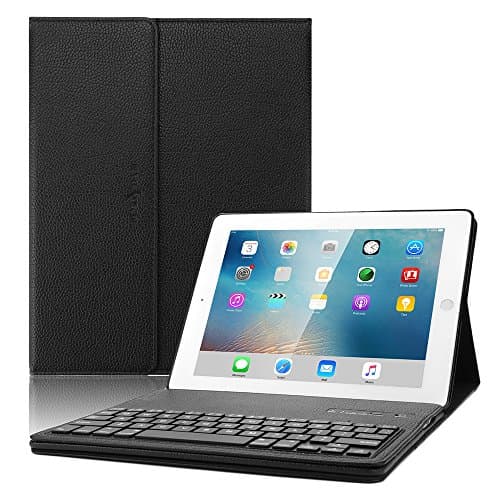 iPad 2 3 4 Keyboard case, Boriyuan Leather Smart Case Stand Folio Cover with Detachable Wireless Bluetooth Keyboard for Apple iPad 2/ ipad 3/ ipad 4 （9.7 inch） - Black