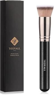 TEOYALL Kabuki Foundaiton Brush, Soft Dense Synthetic Bristles Flat Top Blending Buffing Brush For Liquid Cream Contour Bronzer Foundation