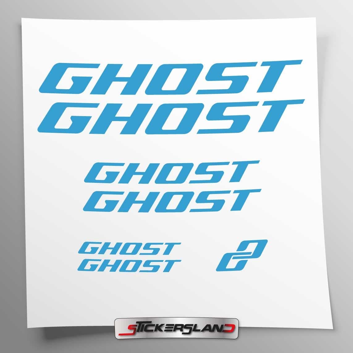 Sticker Kit Compatible with Ghost MTB Mountain Bike Frame and Helmet | Decals Sticker Decal Bike Logos | Stickersland® (Matt Blue)