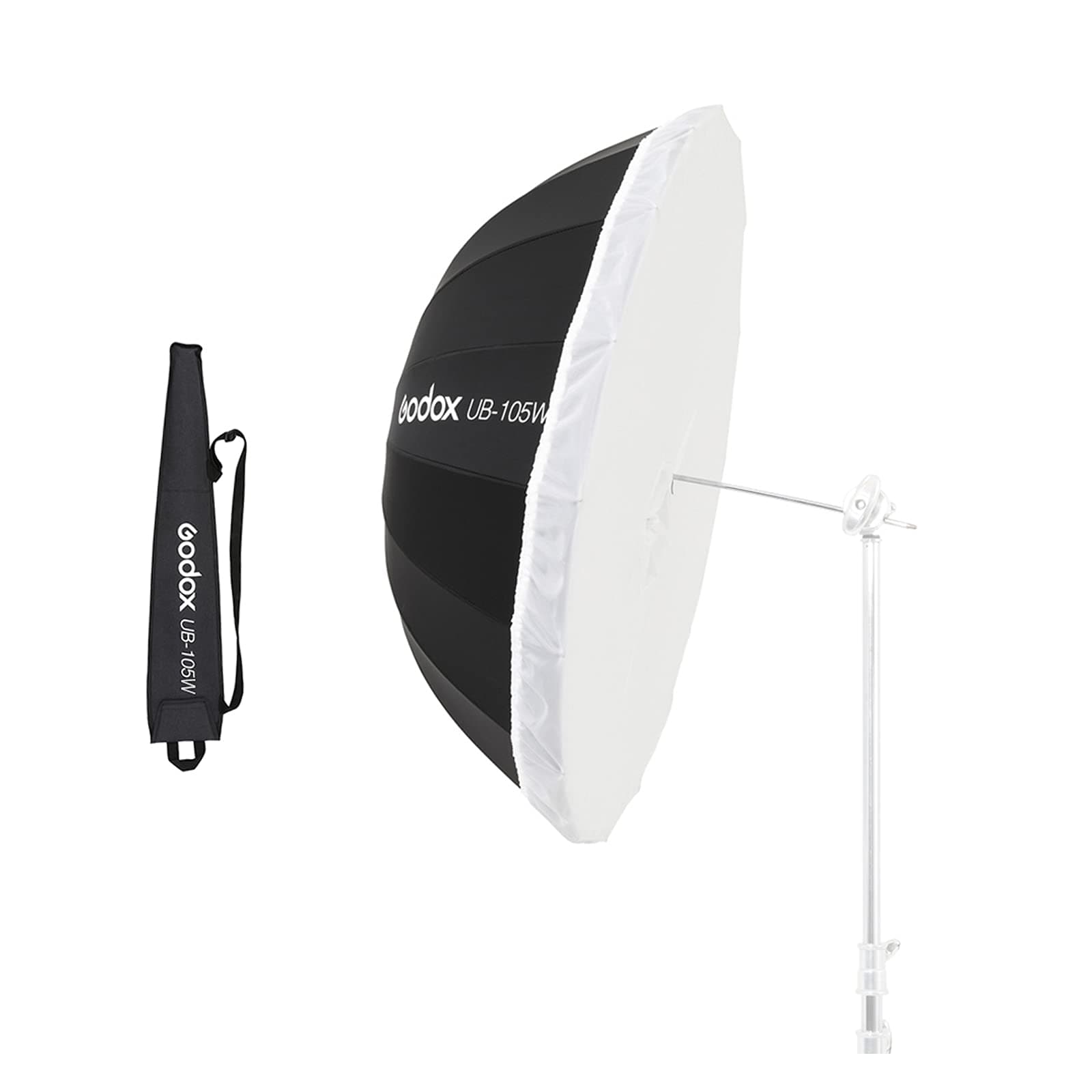 Godox UB-105W 105cm 41.3" Parabolic Inner White Reflec Soft Umbrella Studio Light Umbrella with Diffuser Cover Cloth (UB-105W)