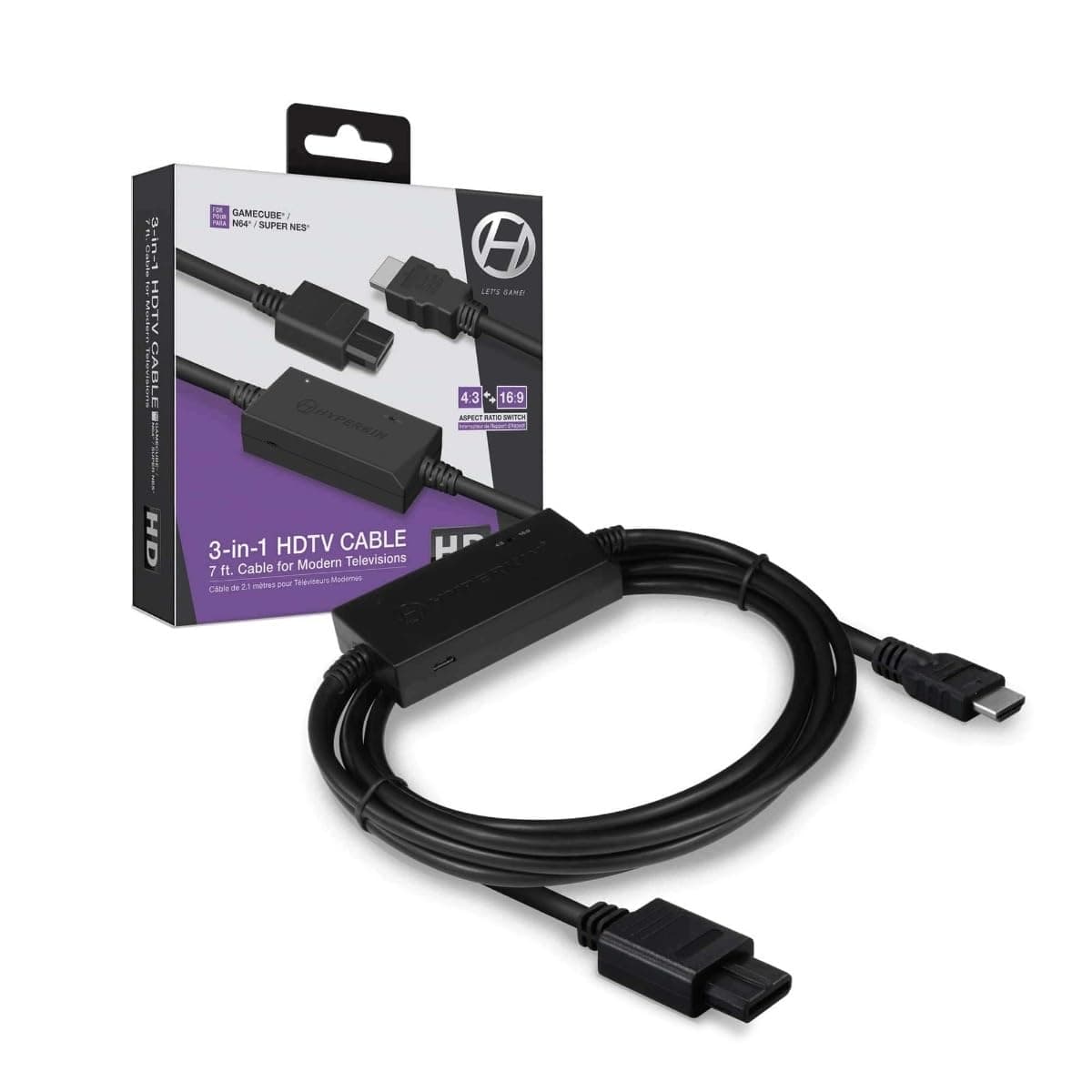 Hyperkin 3-In-1 HDTV Cable for GameCube/ N64/ Super NES