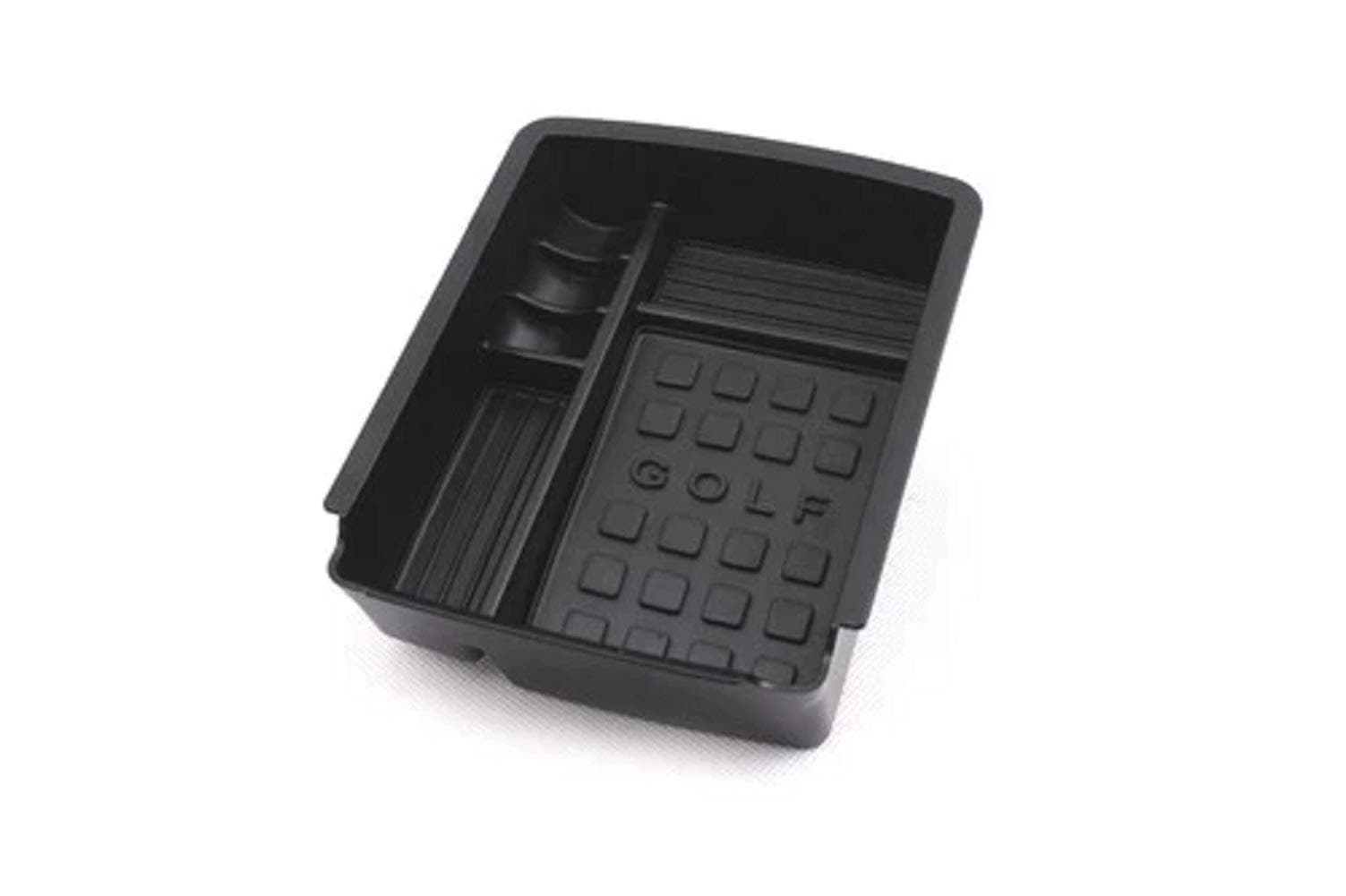 PAKCEEINC Black Interior Armrest Glove Storage Box Container Tray for VW Golf 7 MK7 2014-2018