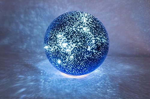 LED Lighted Celestial Reflecting 8" Globe | Battery Operated | Stress Relieving Galaxy Night Light | Built in Sleep Timer