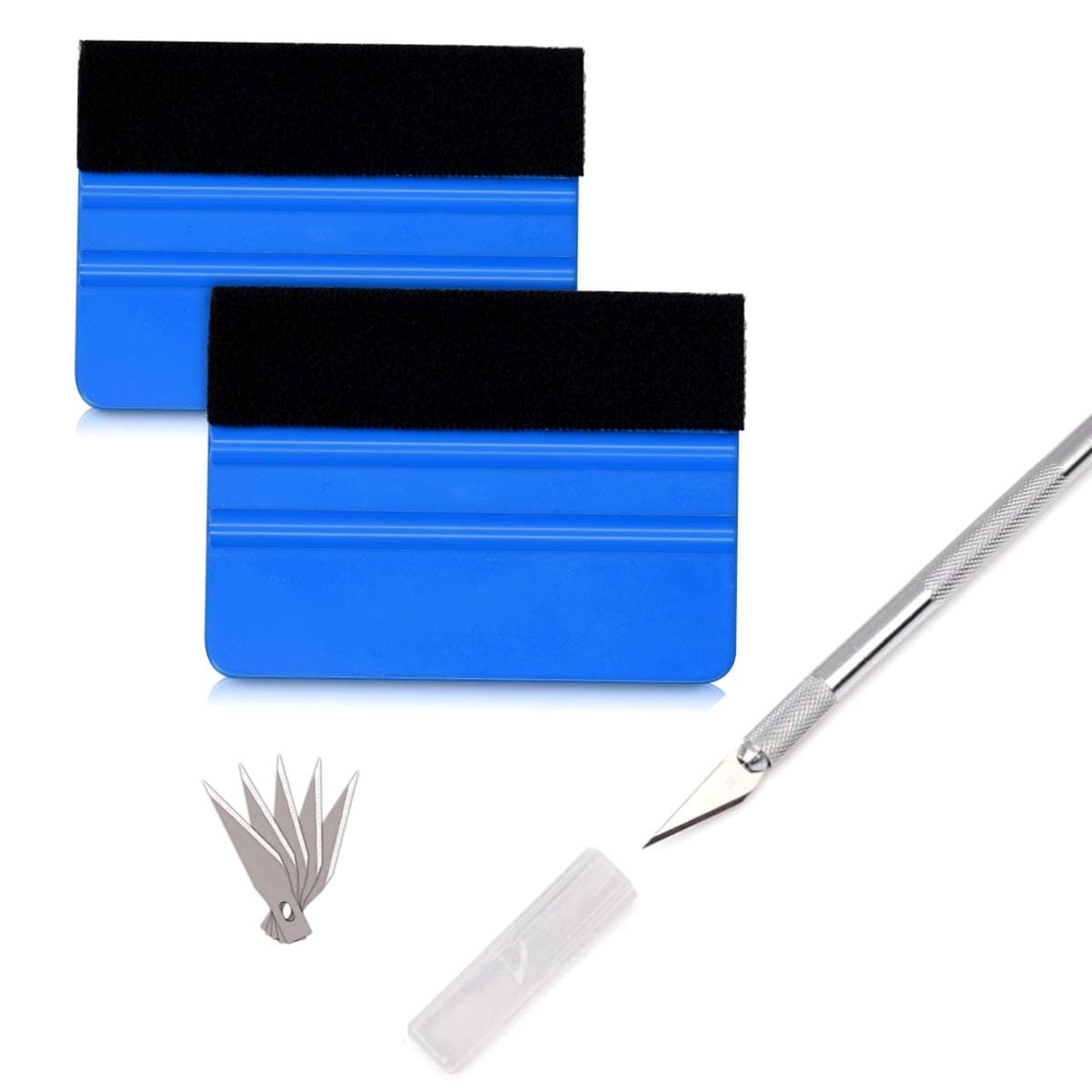 GetALift Vinyl Wrap Tool Kit, Window Tinting Tool Wallpaper Smoothing Kits Glass Protective Film DIY Applicator with Soft Felt Edge Squeegee, Utility Knife and 6pcs Blades