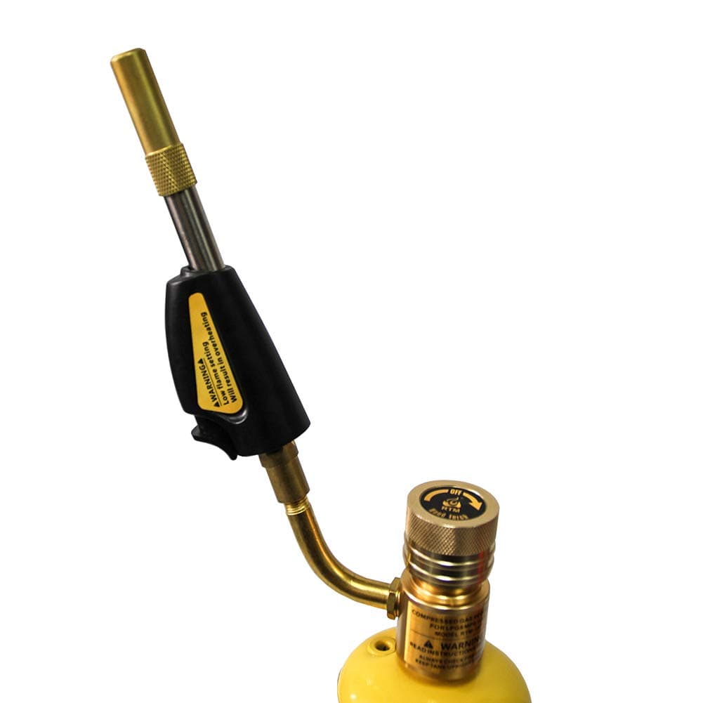 Turbo Torch, MAP-Pro/LP Gas, Self Lighting, 360° Swivel Tips, Blue Brass, Welding/Soldering/Plumbing Gun, WD3006
