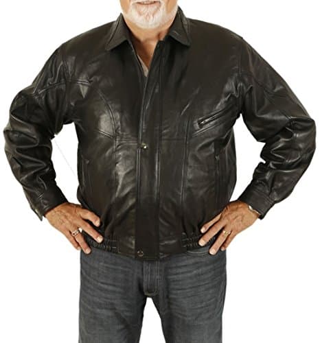 Size 3XL Mens Black Leather Blouson