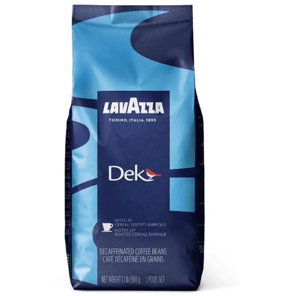 LavazzaDek Coffee Beans, Decaffeinated, 500g Each, 2-Pack - Rich Espresso Flavor