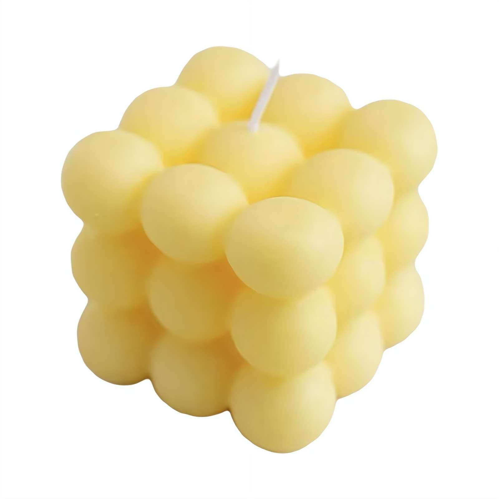 Generic Scented Bubble Cube Candles, Aromatherapy and Ambient Lighting, Yellow