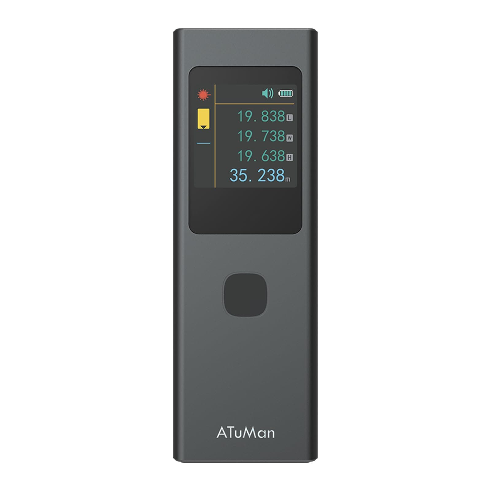 3 in 1 Laser Distance Meter with Visual Aligning Beam, Pythagorean, Area, Volume Angle Measure, 19 Measurement Modes and Automatic Calculation, Color Display, 131 Feet, iF Design Award 2024