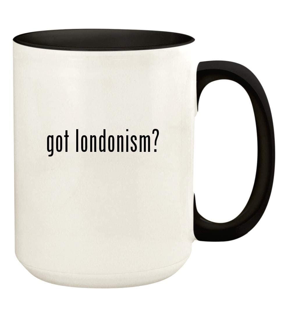 got londonism? - 15oz Ceramic Colored Handle and Inside Coffee Mug Cup, Black