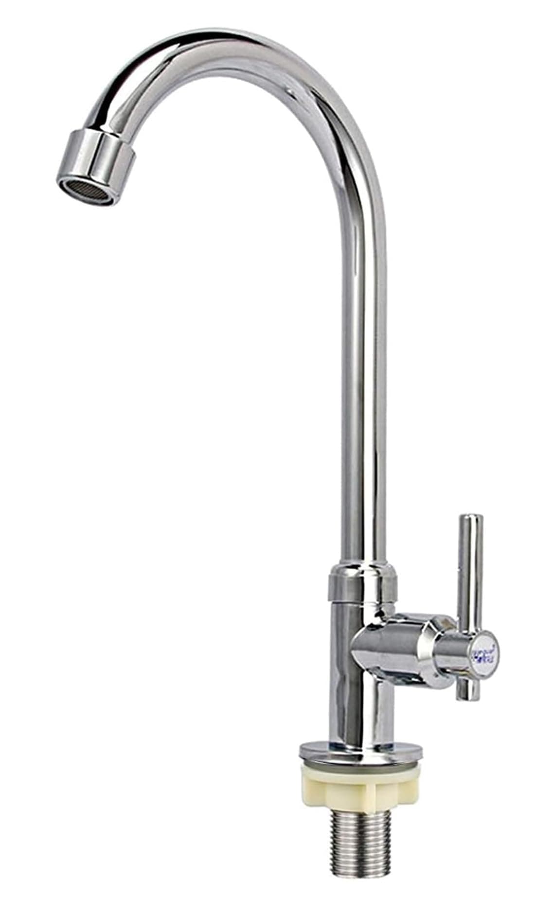Cold Water Faucet Only, High Arc Single Handle One Hole Faucet for Kitchen Garden Bar Outdoor Boat Camper(Free Cold Water Supply Lines)