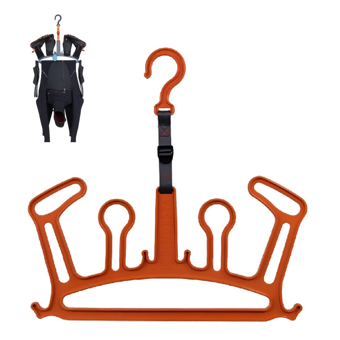 Wetsuit Hanger by C-Monsta | Quick Drying | Heavy Duty | Effective & Versatile | Hanger for Wetsuit, Gloves and Boots. Perfect for Surfing, Paddleboards, Divers+. Heavy Duty (Orange).