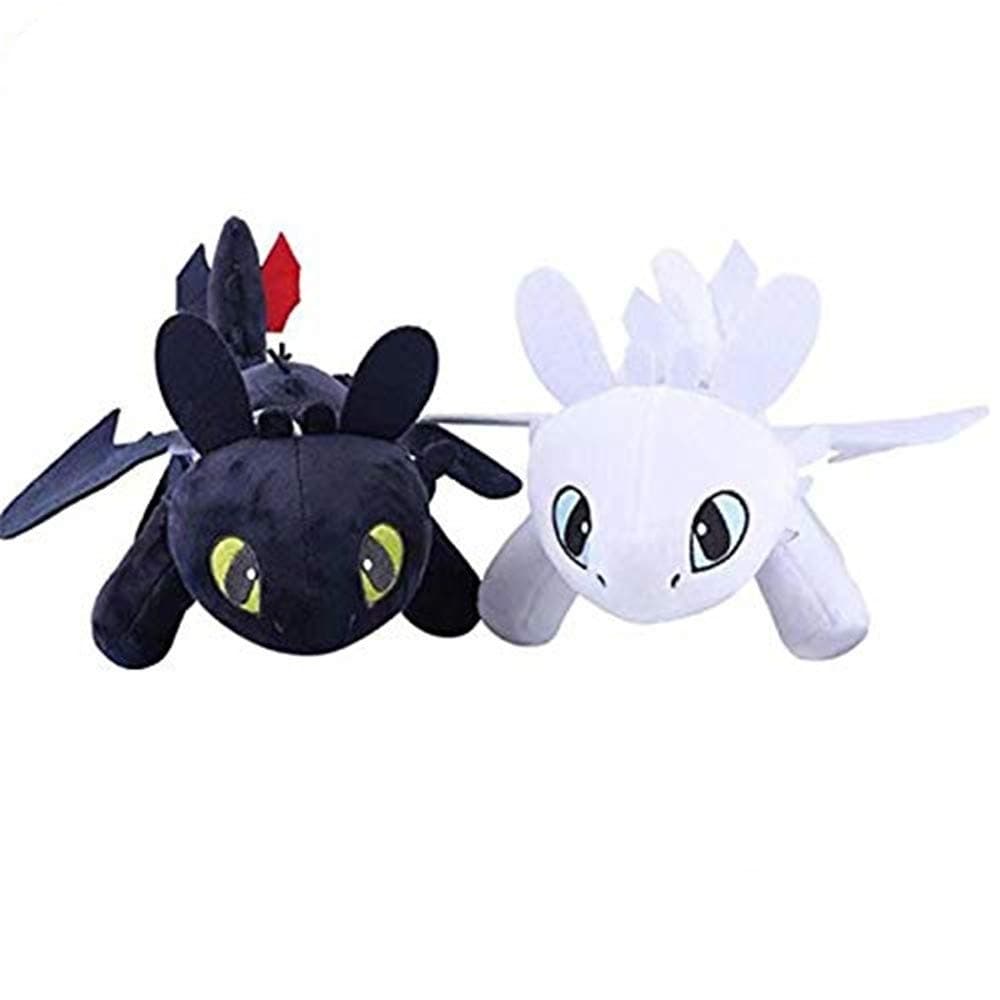 Moovi 2 PCS / Set How to Train Your Dragon 3 Toothless Light & Night Fury Soft Toy Features Plush for Children 9.8''(25cm)