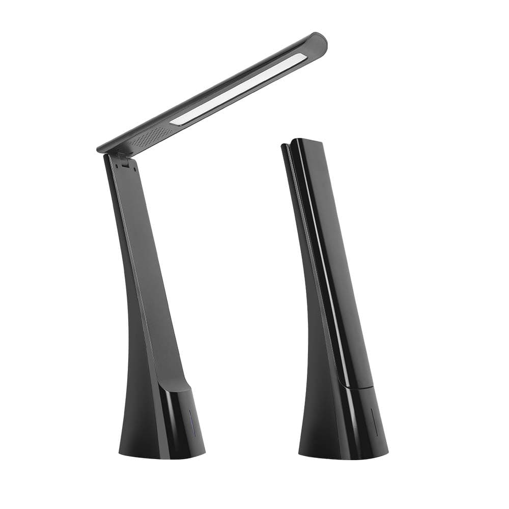 LED Desk Lamp, 3 Lighting Modes & 3 Temperatures, Cordless Foldable Task Light, Portable Modern Design Touch Control with USB/Rechargeable Battery Operated for Living Room/Kids/Reading - Black