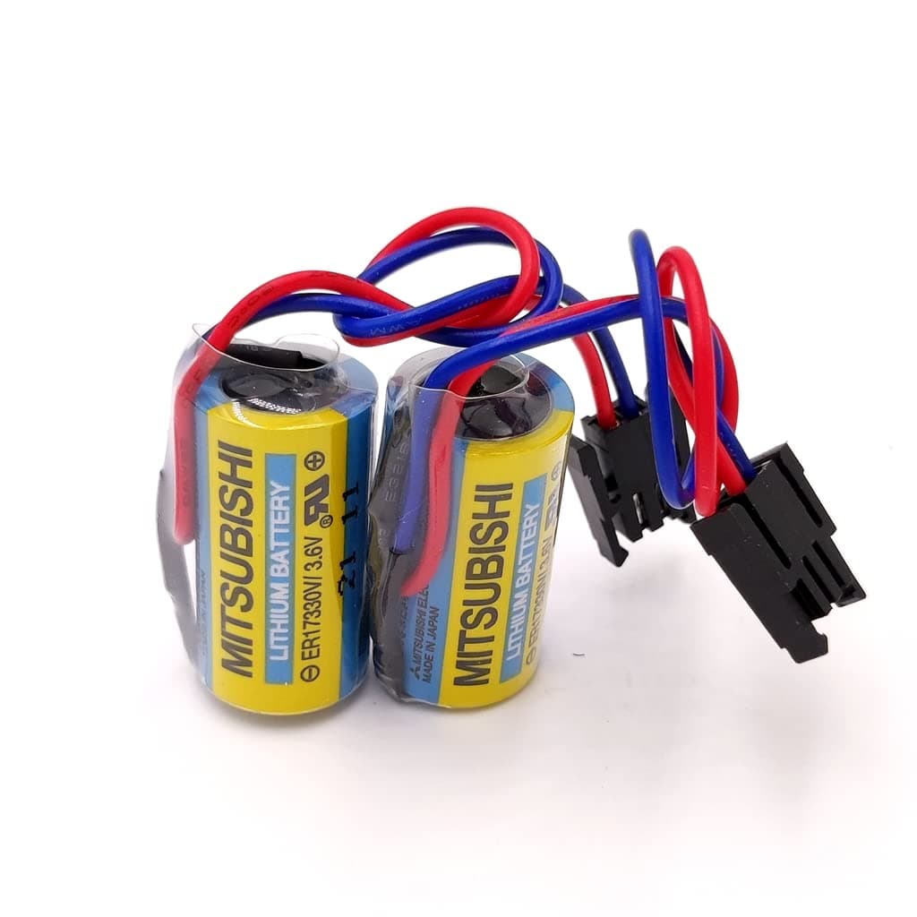 2Pcs A6BAT MR-BAT ER17330V PLC Battery 2/3A 3.6V 1700mAh with Plug for FANUC CNC System Servo