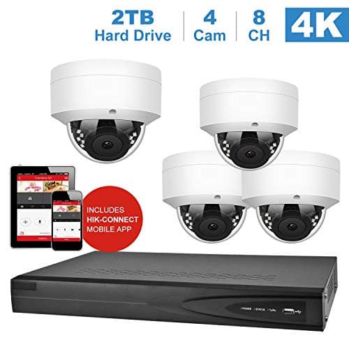 【Audio】 Anpviz 5MP IP PoE Home Security Camera Systems 8 Channel 4K H.265+ Onvif NVR (Compatible with Hikvision DS-7608NI-K1/8P) with 2TB HDD 4pcs 5MP POE IP Cameras Indoor Outdoor Wide Angle 2.8mm