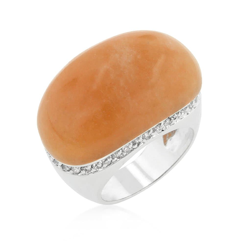 Lovely Design Carnelian Simulated Cocktail Ring