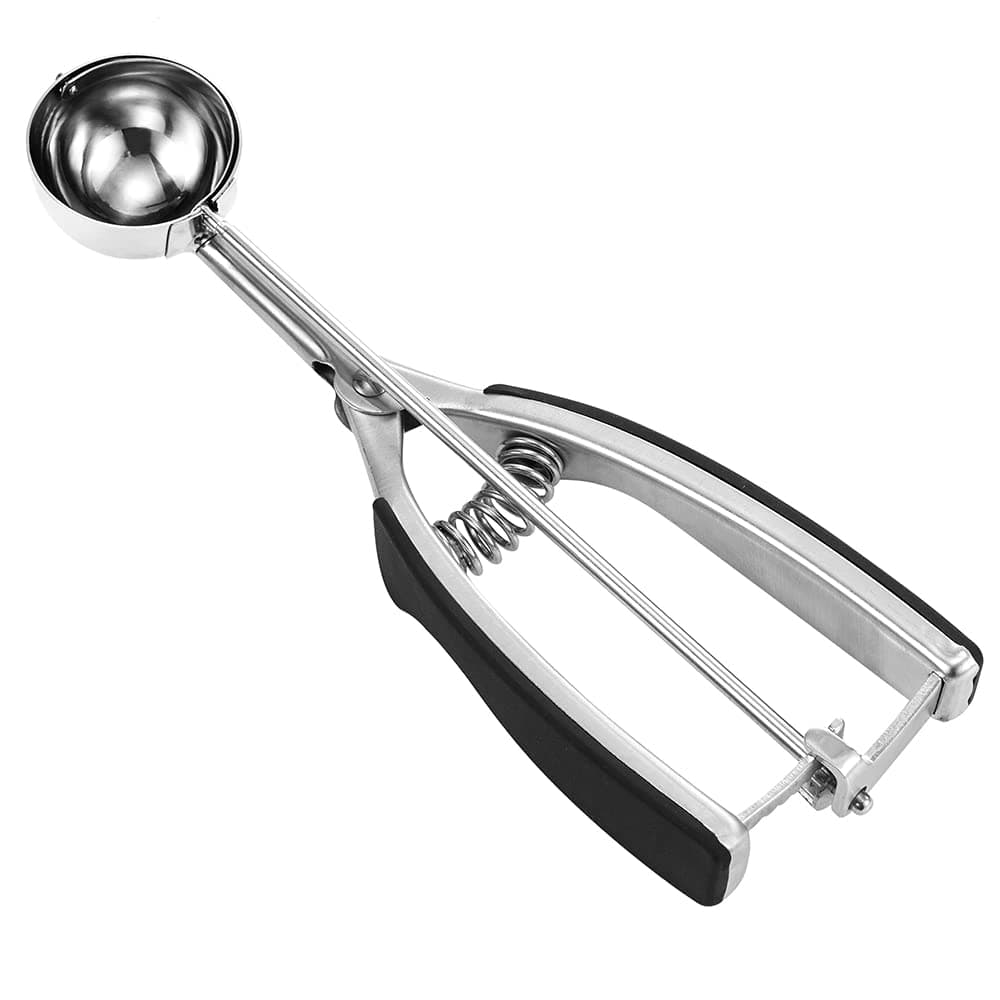 JUNADAEL J Cookie Scoop, Small Cookie Dough Scoop, Spring-Loaded Cookie Scooper, 18/8 Stainless Steel, Comfortable Handle (#60/1 Tbsp, Black)
