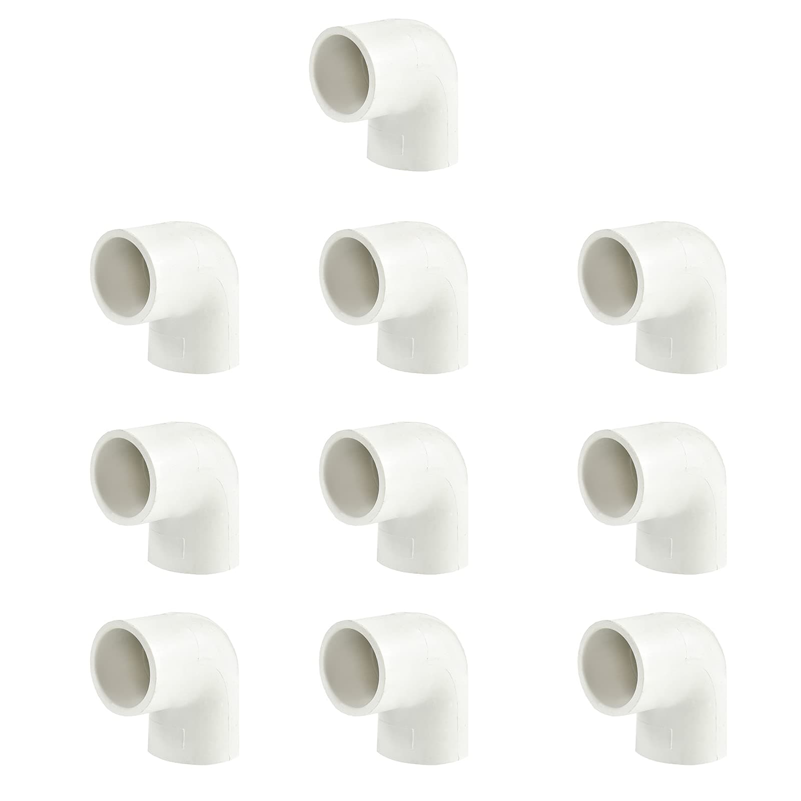 10pcs 2-Way 3/4" PVC Fitting 90 Degree 90°Codo Elbow Socket Adapter Coupling Schedule 40 White10-Pack (0.75 Inch)