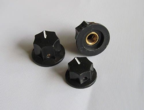 black Large and Small Jazz Bass Knobs 1/4 inches, 3 pieces