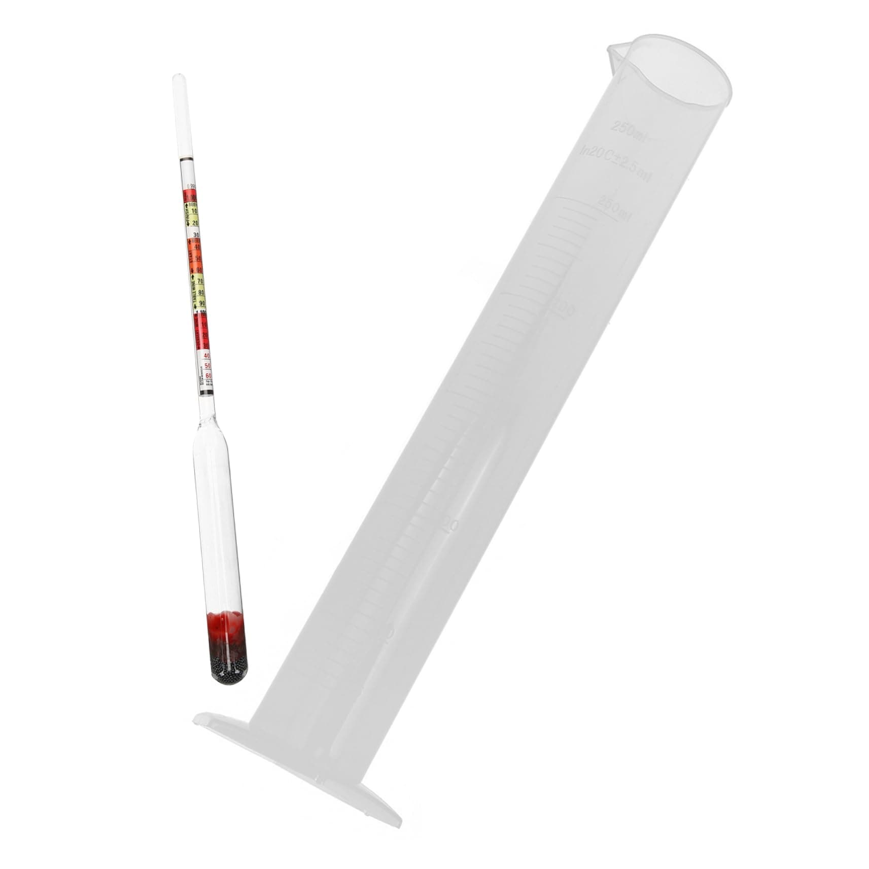 MAGICLULU 1 Set Density Meter Weight Meter Alcohols Meter Brewer Elite Hydrometer Alcohol Measuring Tools Hydrometer Meter Hydrometer Tester Proofing Hydrometer Lab Hydrometer Wine Plastic