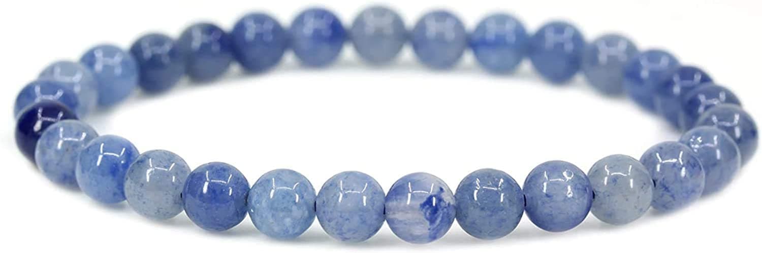 Handmade Natural Healing Gemstone 6mm Round Beads Stretch Crystal Bracelet 7 Inch Unisex