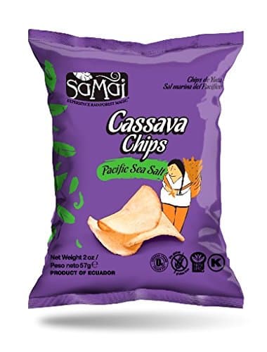 Samai Cassava Chips Pacific Sea Salt 2.00 oz (Pack of 15) Gluten-Free Nut-Free Lactose-Free Kosher Certified Paleo Friendly Snack