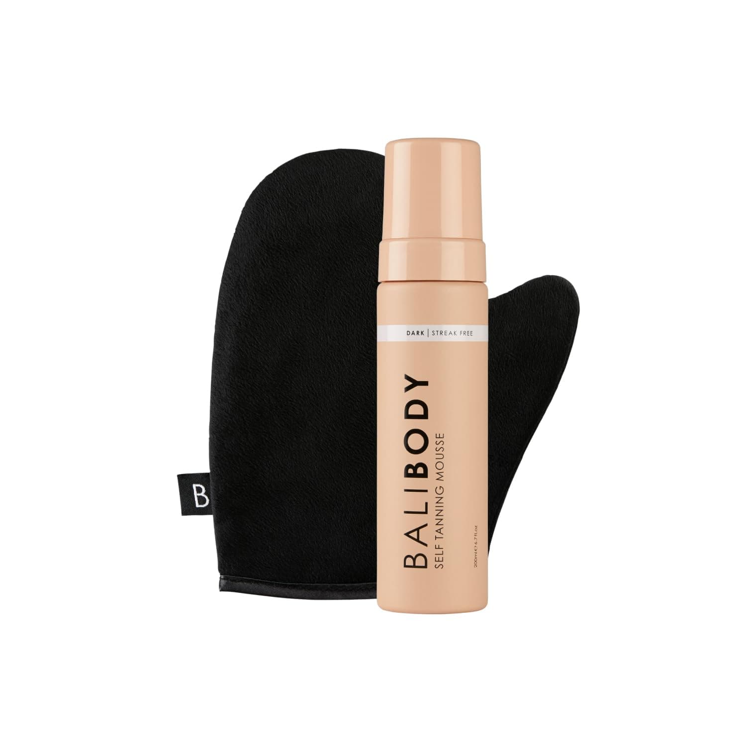 Dark Self-Tanning Mousse + Mitt Bundle | Natural Looking Perfect Bronzed Shade | Streak-Free Green Based Tinted Self-Tanner + Reusable Stain-Free Tan Applicator | Vegan, Cruelty Free