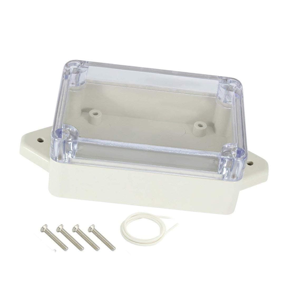 YXQ Clear Cover Junction Box IP65 Waterproof ABS Project Case Enclosure with Mounting Panel for Wall 3.3 x 2.3 x 1.3 inches Grey