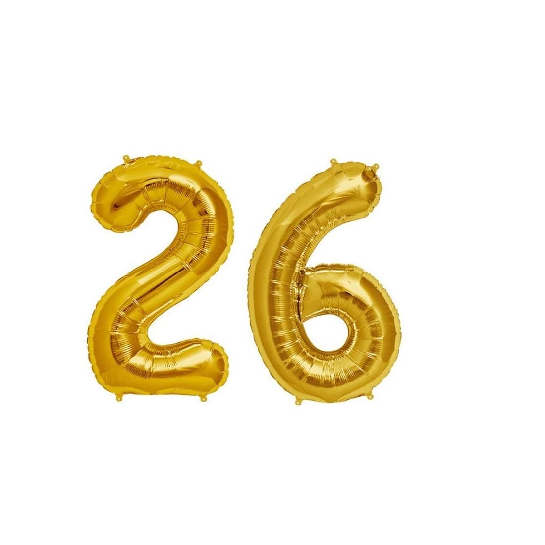 Utkarsh (40.65 cm Size) Numerical Number Two Digit 26 Soild (Golden) Color 3D Foil Balloons For Kids Party Supplies, Birthday And Anniversary Parties Decoration And Celebration
