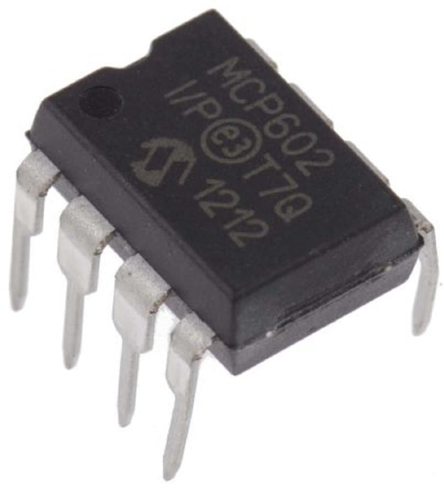 Juried Engineering Microchip MCP602-I/P MCP602 Dual Operational Amplifier Op-Amp 2.8MHZ 2.3V/us DIP-8 Breadboard-Friendly (Pack of 1)